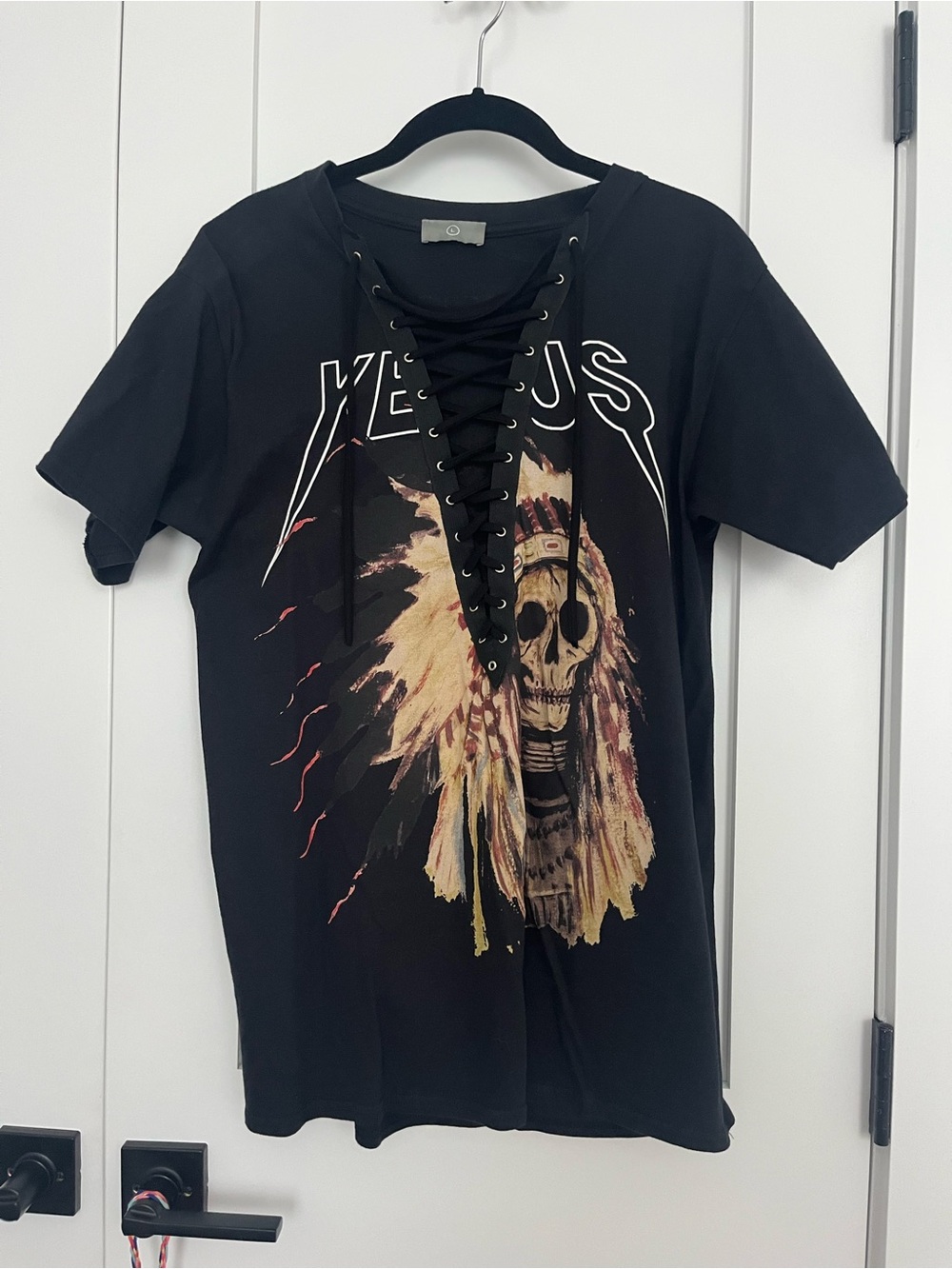 Black Yeezus Concert Lace-Up Men’s T-Shirt